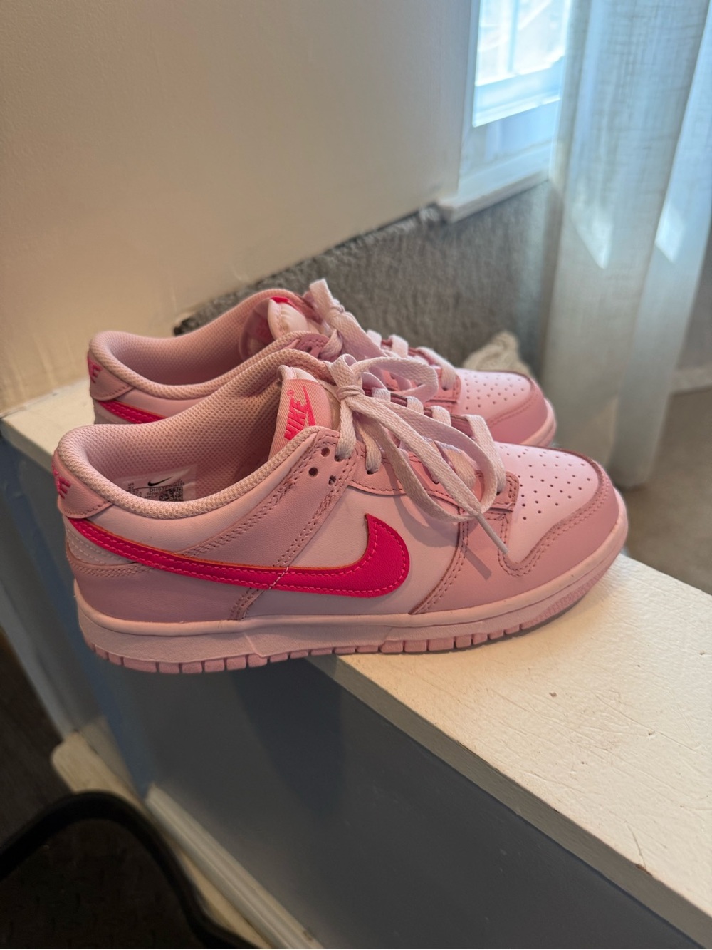 Nike Dunk Low Pink with Bright Pink Swoosh